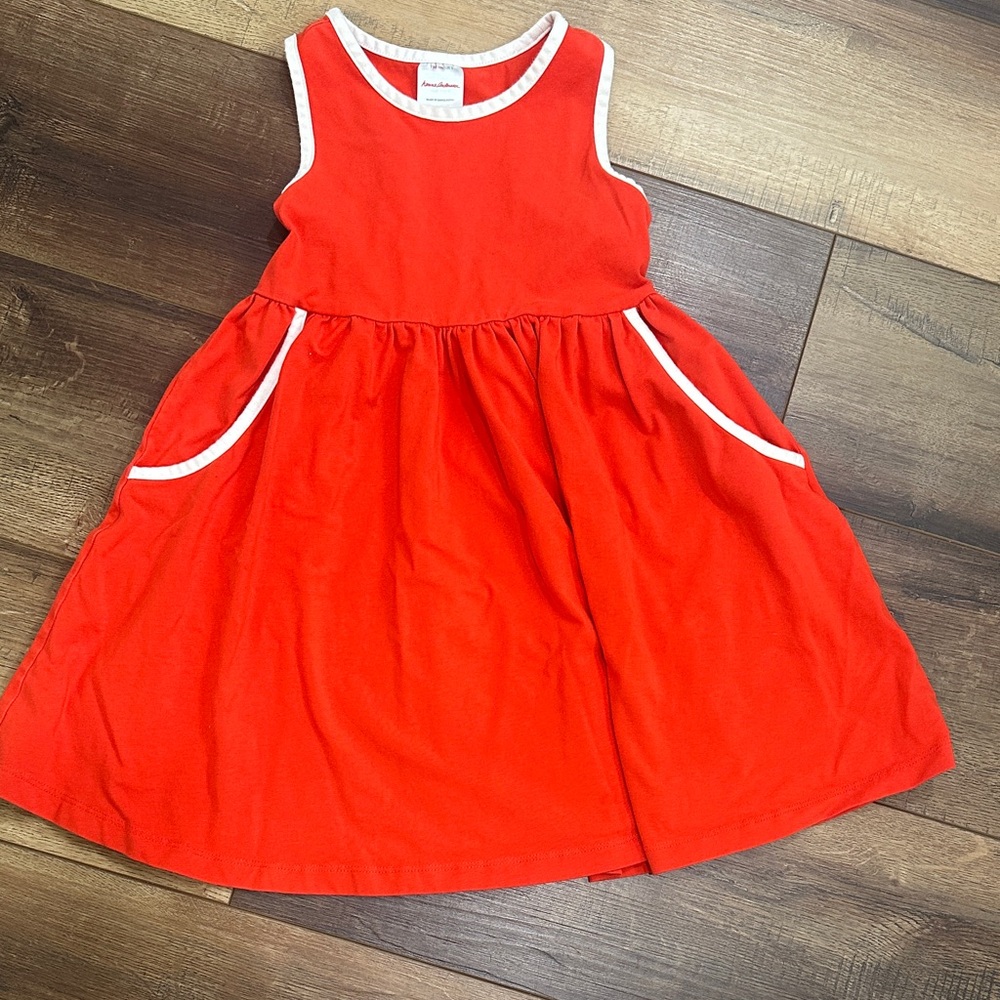 Hanna Andersson Orange Dress with White Accents